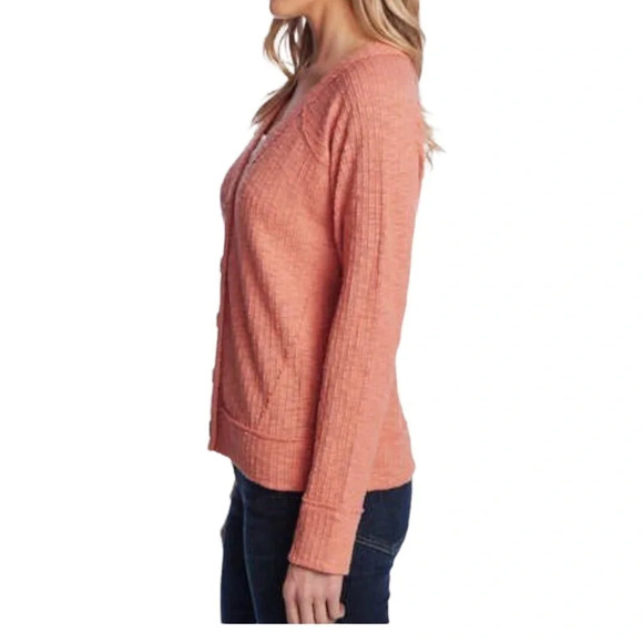 Two by Vince Camuto persimmon orange cardigan Comfortable Cotton Loungewear Fall - Picture 2 of 9